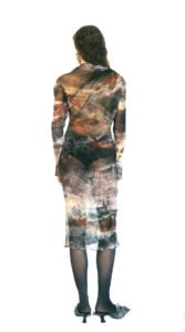 DRAPED TUBE DRESS IN PRINTED SILK - Image 3