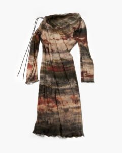 DRAPED TUBE DRESS IN PRINTED SILK - Image 5