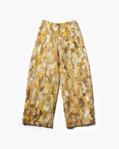 UPCYCLE PATCHWORK COTTON WIDE-LEG TROUSERS - Image 8