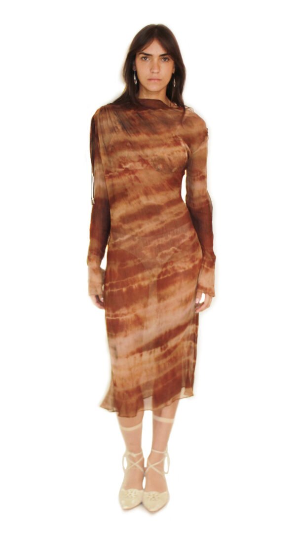 DRAPED TUBE DRESS IN PRINTED SILK_Front_RAPPAZ_ss26