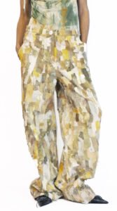 UPCYCLE PATCHWORK COTTON WIDE-LEG TROUSERS - Image 2