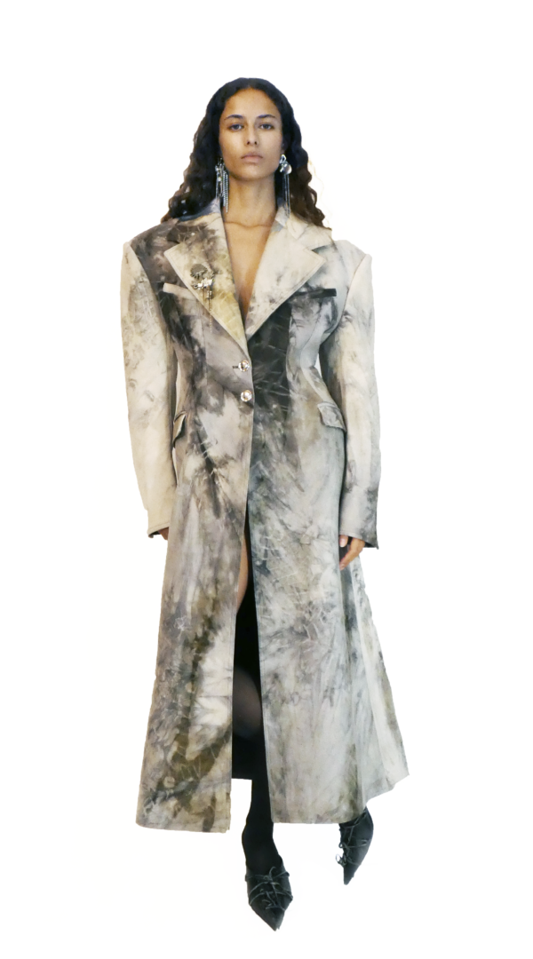 PRINTED WOOL SUIT COAT