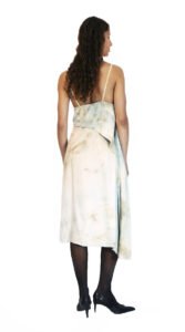 PRINTED CREPE DE CHINE DRESS WITH ASYMMETRIC STRAPS - Image 4