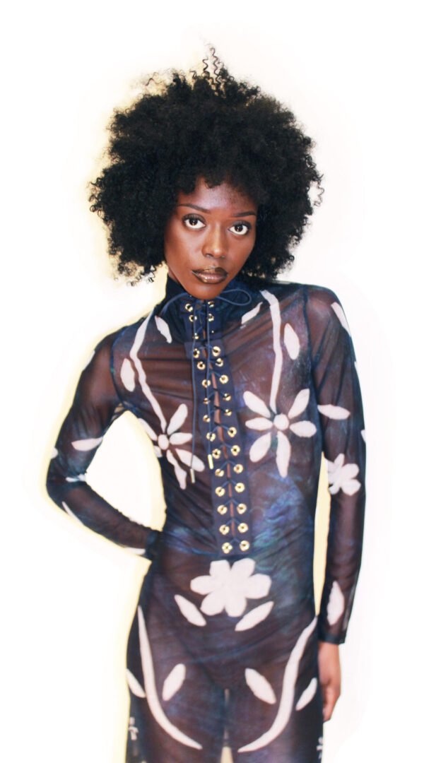 RAPPAZ FW 25-26 Métamorphose TUBE DRESS MESH Front Close Up