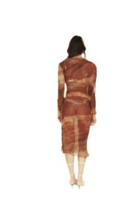 DRAPED TUBE DRESS IN PRINTED SILK - Image 3