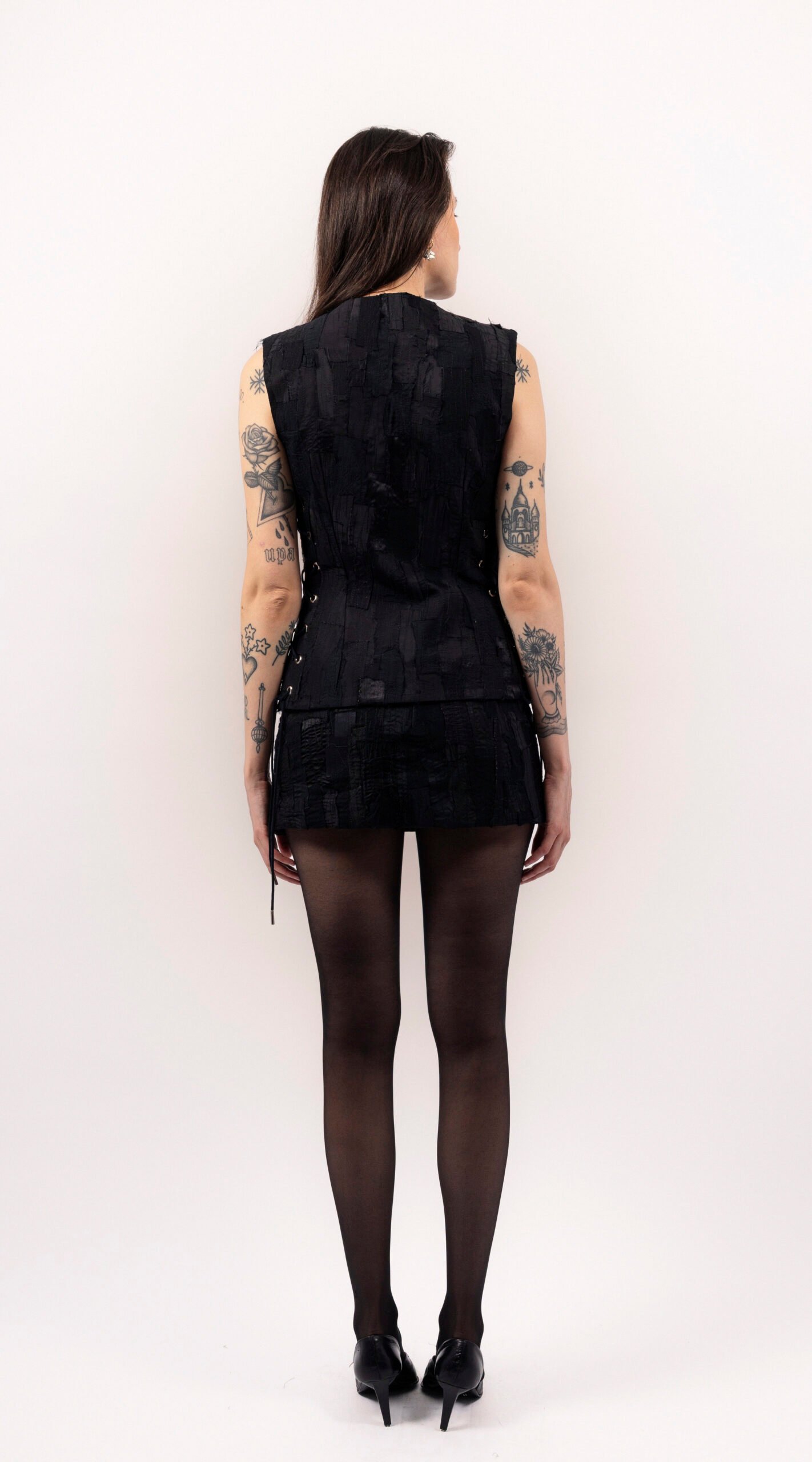 RAPPAZ - WOMEN - EYELETS PATCHWORK TOP - back