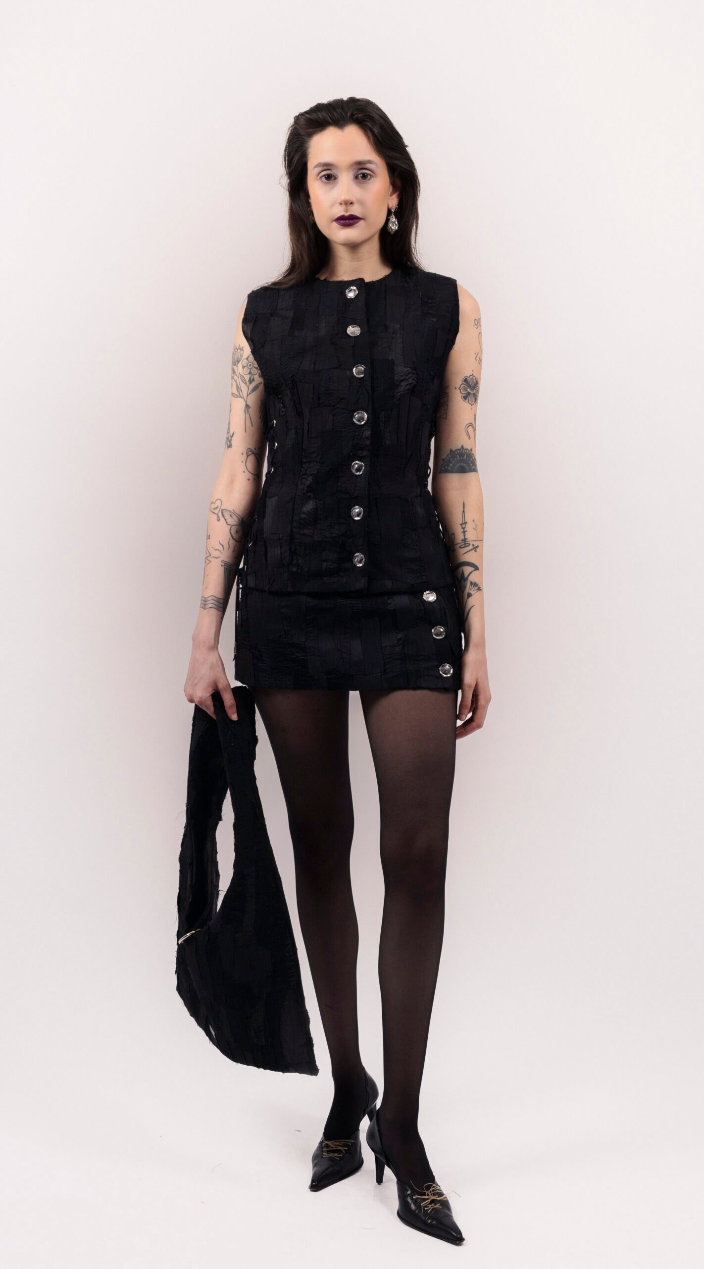 RAPPAZ - WOMEN - EYELETS PATCHWORK TOP - front