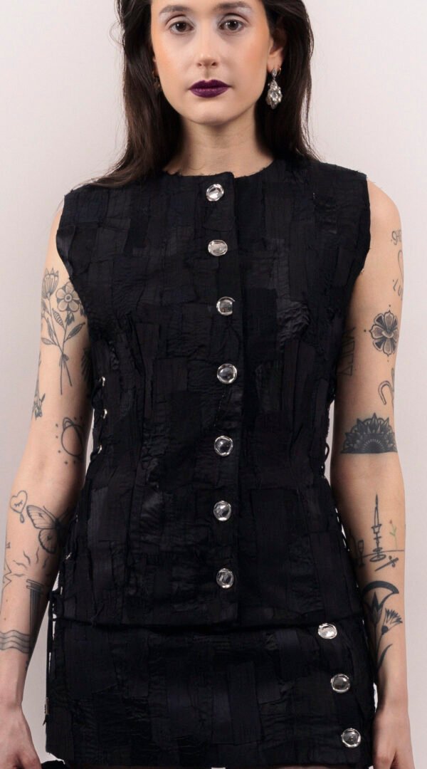 RAPPAZ - WOMEN - EYELETS PATCHWORK TOP - front_closeUp