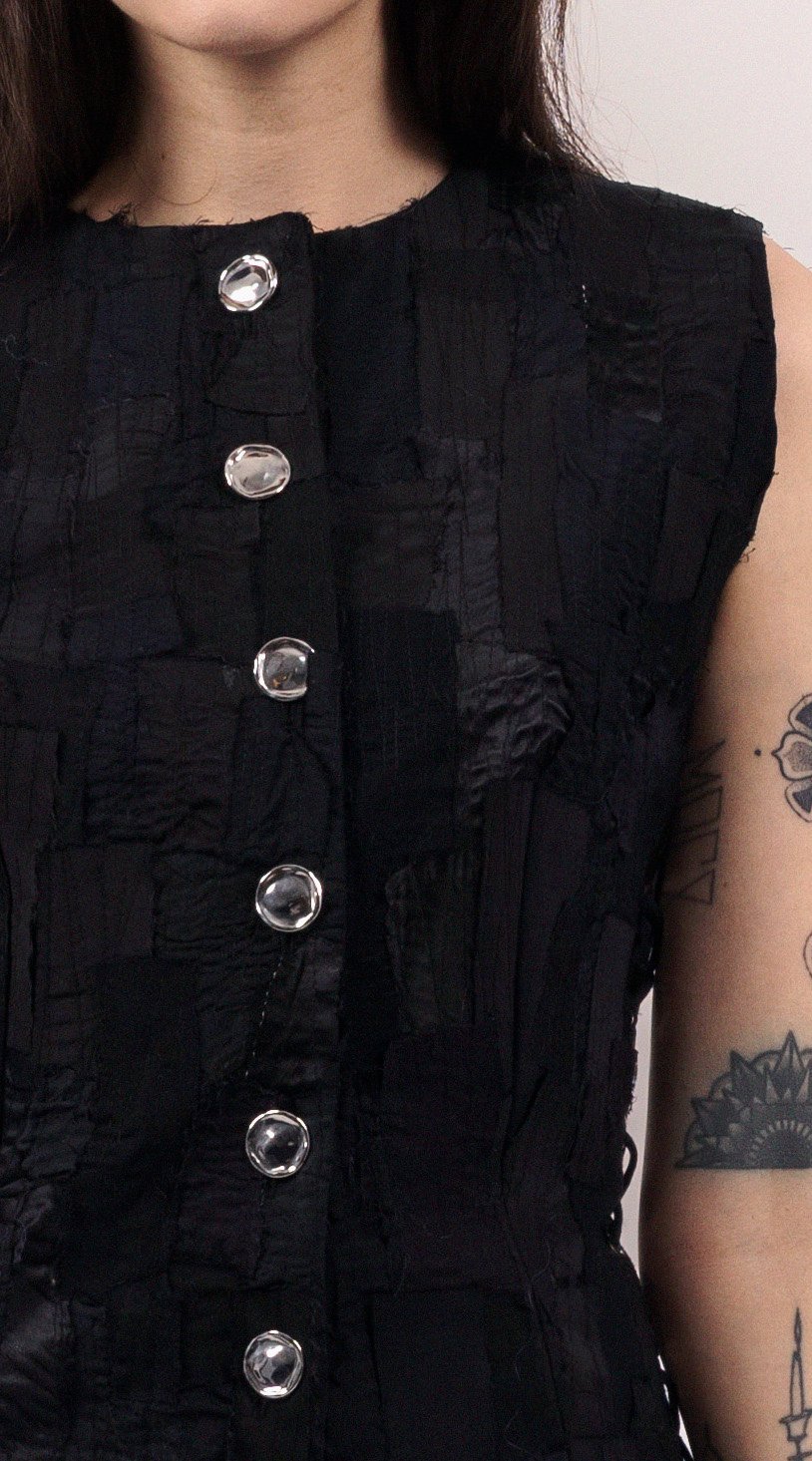 RAPPAZ - WOMEN - EYELETS PATCHWORK TOP - front_closeUpUp