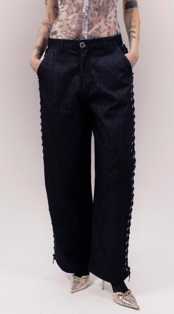 RAPPAZ - WOMEN - LARGE EYELETS TROUSERS - front_closeUp