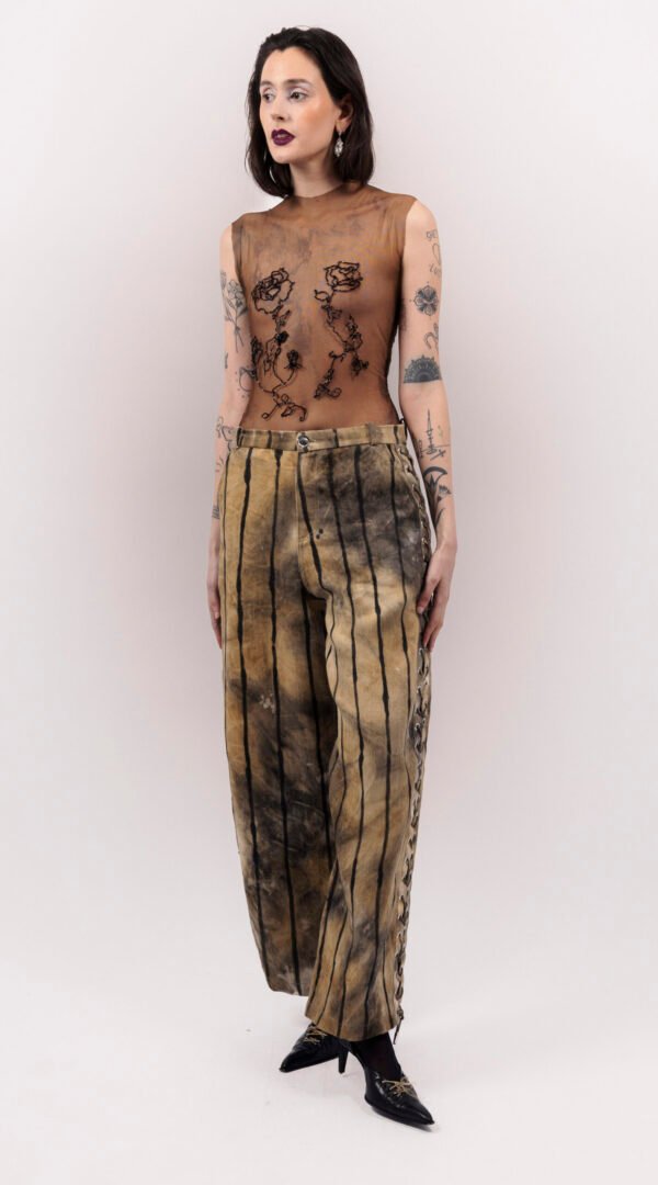 RAPPAZ - WOMEN - LINES LARGE EYELETS TROUSERS - front