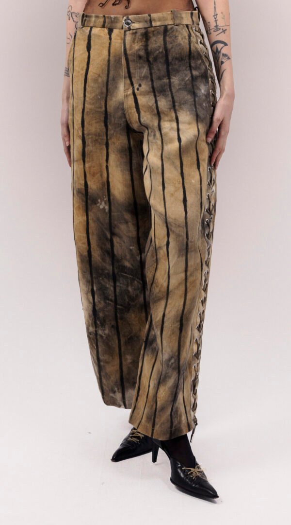 RAPPAZ - WOMEN - LINES LARGE EYELETS TROUSERS - front_closeUp