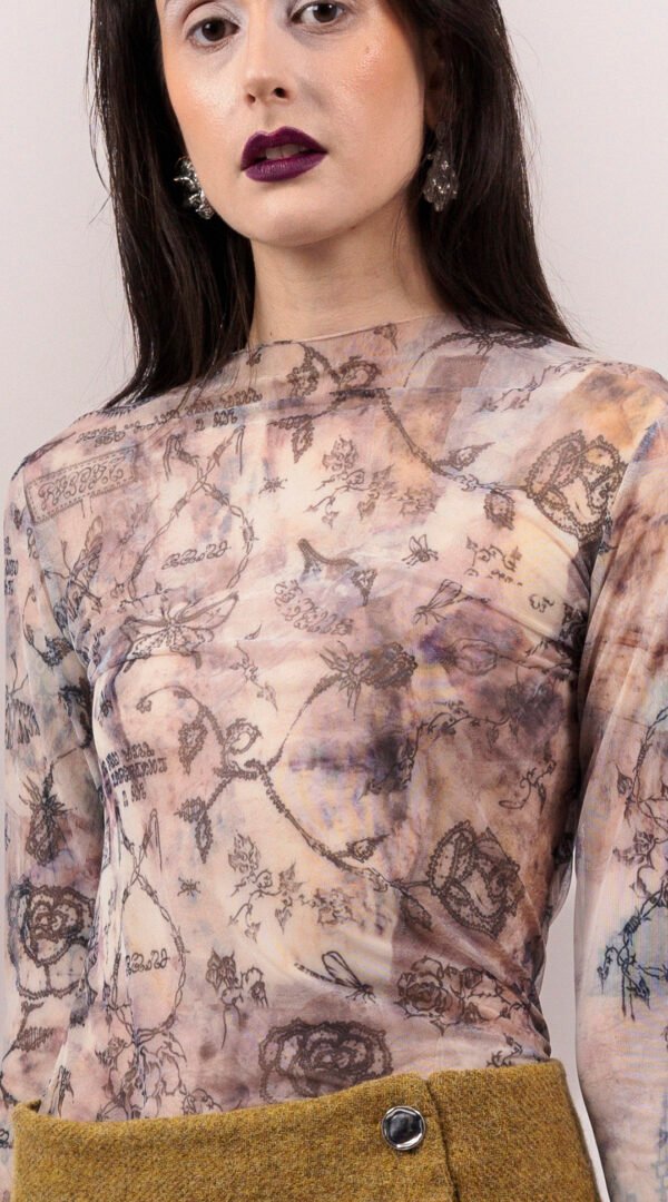 RAPPAZ - WOMEN - MESH TATTOO TOP - front_closeUp