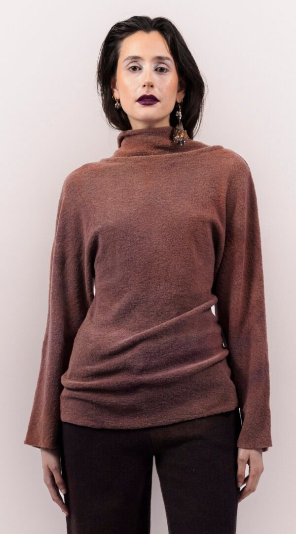 RAPPAZ - WOMEN - OPEN BACK SWEATER BROWN - Front_closup