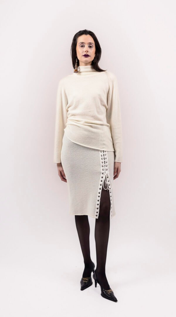 RAPPAZ - WOMEN - OPEN BACK SWEATER WHITE - front_2