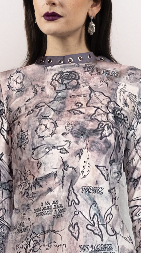 RAPPAZ - WOMEN- OPEN BAK LS TOP TATTOO - front_closeUpUp