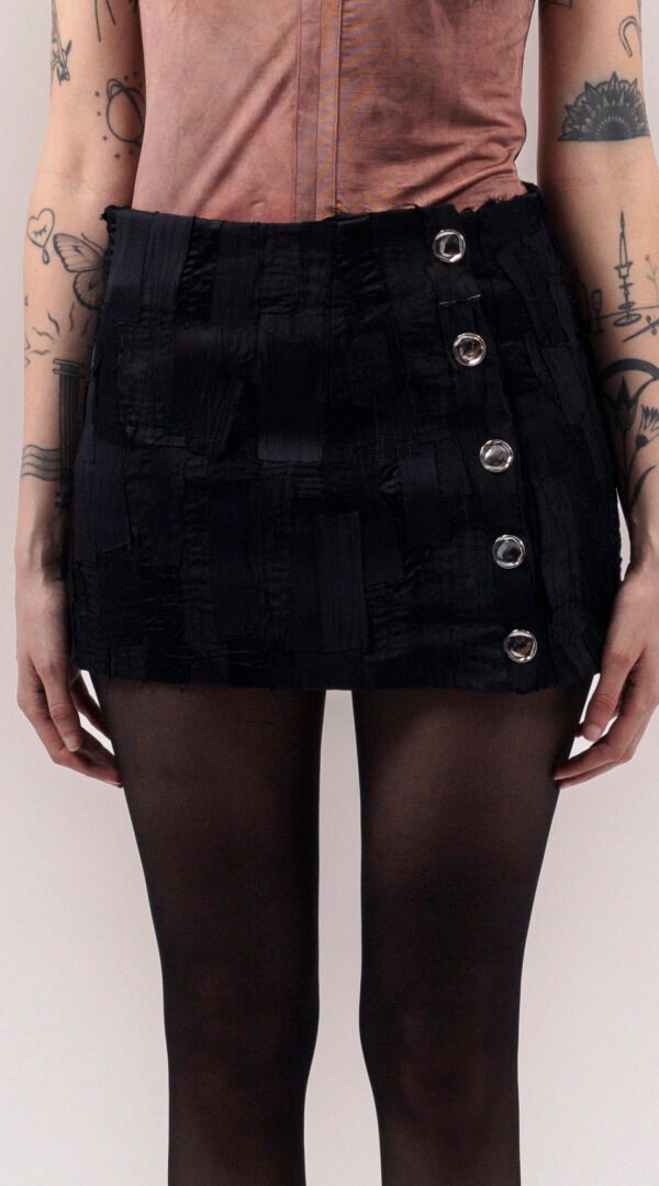 RAPPAZ - WOMEN - PATCHWORK MINI SKIRT - front_closeUp