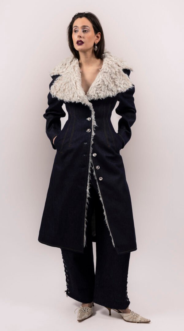 RAPPAZ - WOMEN - ROUNDED DENIM LARGE COAT - Front