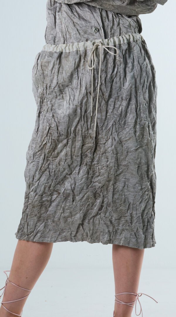 RAPPAZ-TULIP MEMORY- METALLIC DRAWSTRING SKIRT - Front ClosedUp
