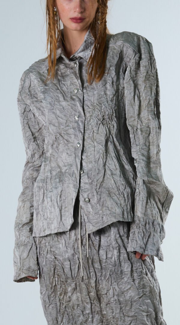 RAPPAZ - TULIP MEMORY - METALLIC SHORT SHIRT - Front ClosedUp